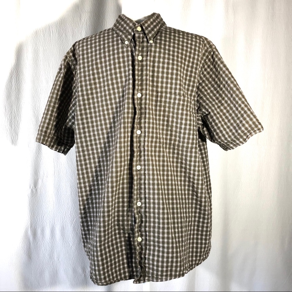 Eddie Bauer Relaxed Fit Green Plaid Casual Shirt - Picture 2 of 8